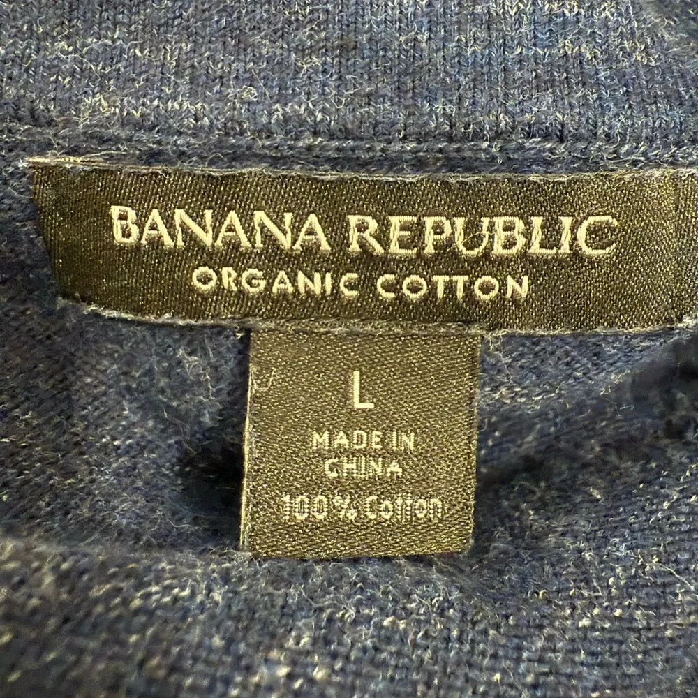 Banana Republic Organic Cotton Heathered Blue Turtleneck Sweater-Men’s Size L